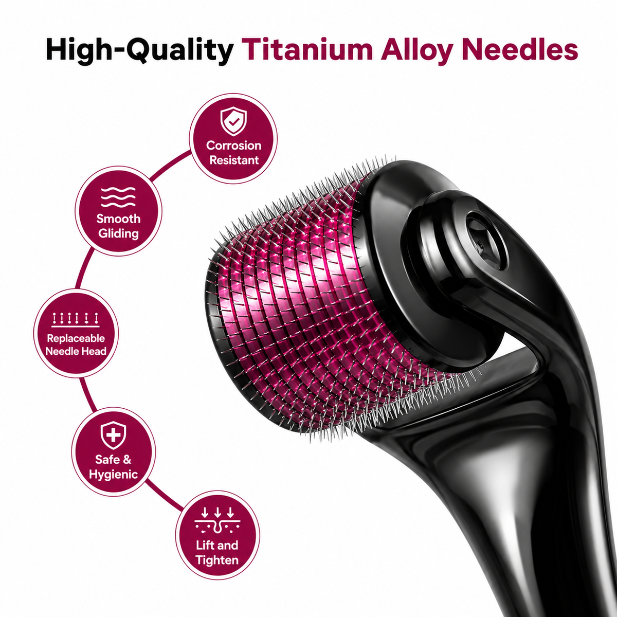 Titanium Derma Roller for Beard & Hair Growth