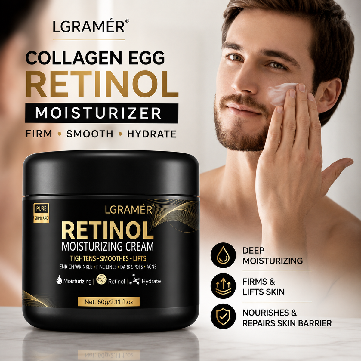 Men's Retinol Face Moisturizer Cream