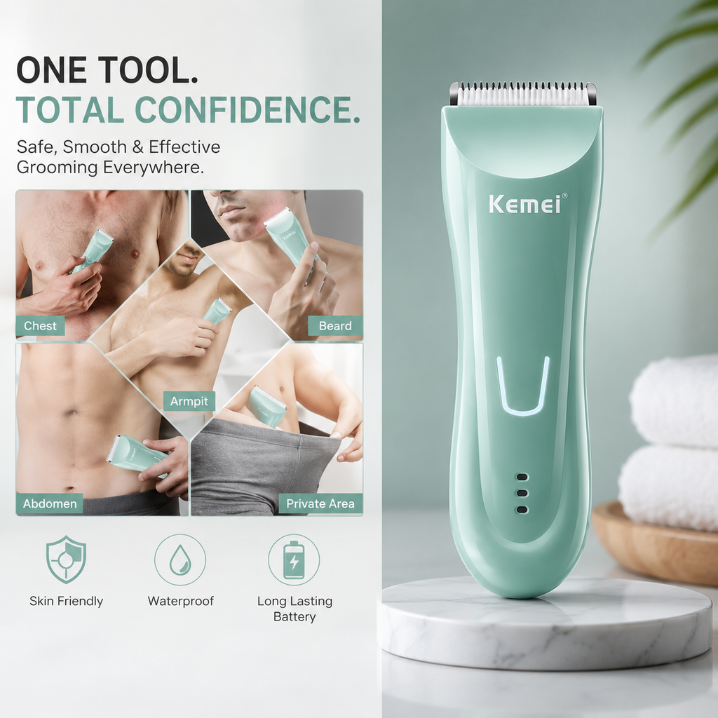Kemei Wet & Dry Body Groomer for Men
