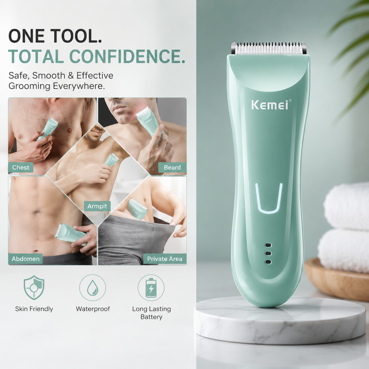 Kemei Wet & Dry Body Groomer for Men