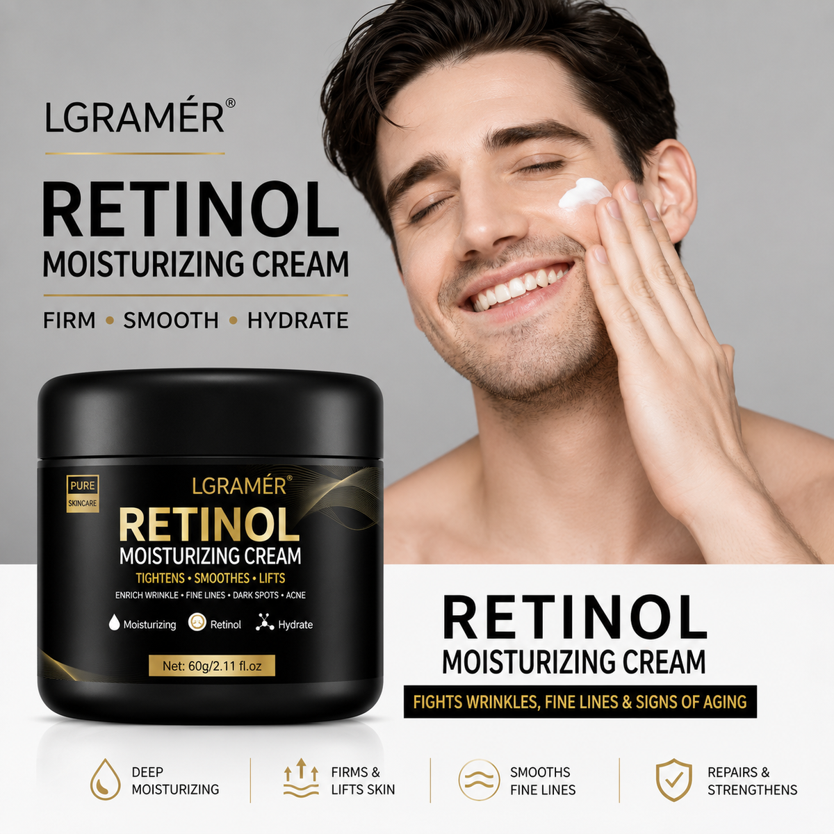 Men's Retinol Face Moisturizer Cream