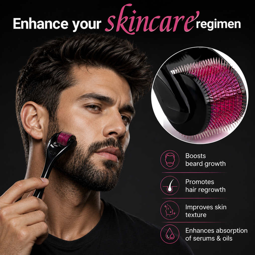 Titanium Derma Roller for Beard & Hair Growth