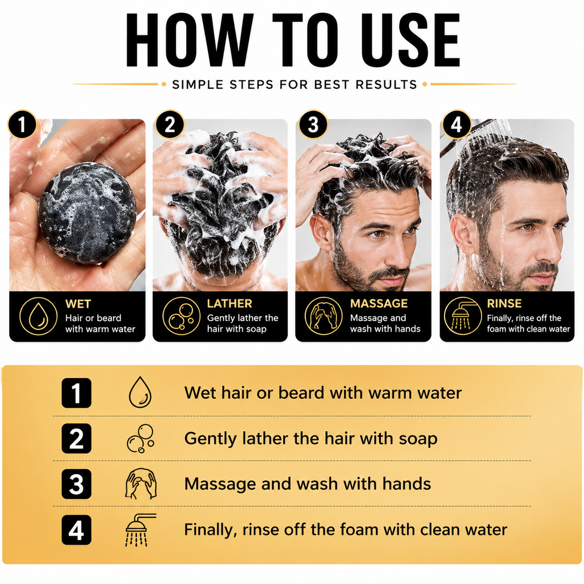 Polygonum Multiflorum Black Shampoo Soap (50g)