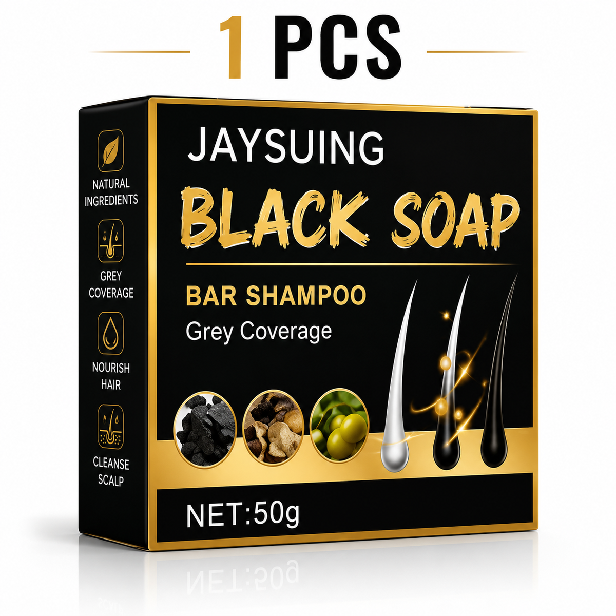 Polygonum Multiflorum Black Shampoo Soap (50g)