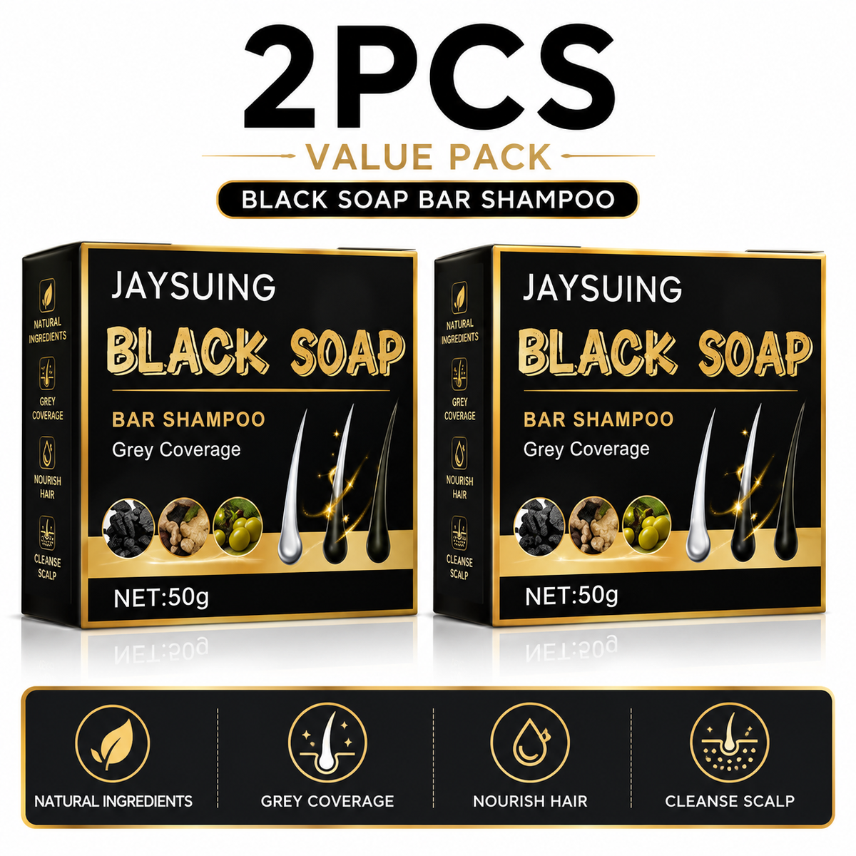 Polygonum Multiflorum Black Shampoo Soap (50g)